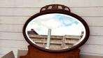 Grote ovale houten spiegel., Antiek en Kunst, Ophalen
