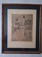 Origonele ets van John Michaux "Antigoon" te Antwerpen, Antiek en Kunst, Ophalen