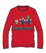 Super Mario Longsleeve Shirt Rood - Maat 104-110-116-128-140, Kinderen en Baby's, Kinderkleding | Maat 116, Nieuw, Ophalen of Verzenden