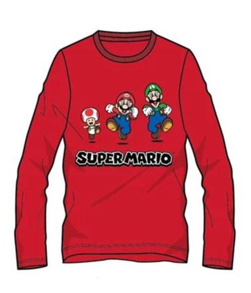 Super Mario Longsleeve Shirt Rood - Maat 104-110-116-128-140, Enfants & Bébés, Vêtements enfant | Taille 116, Neuf, Enlèvement ou Envoi
