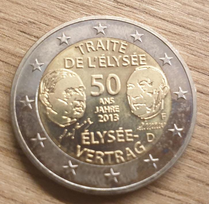 piece 2 euros Traité de l'Élysée 2013, Postzegels en Munten, Munten | Europa | Euromunten, 2 euro, België, Ophalen of Verzenden