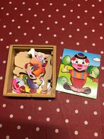 houten clowntjes puzzels, En bois, Comme neuf, Moins de 10 pièces, Enlèvement ou Envoi