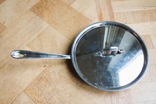 All-Clad Roestvrij 10" Koekenpan met Deksel, Huis en Inrichting, Keuken | Potten en Pannen, Gebruikt, Koekenpan of Braadpan, Inox
