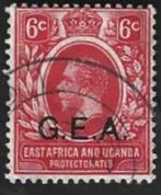 1 Postzegel Tanganyika 1917 Koning George V [met opdruk], Ophalen of Verzenden, Gestempeld, Koningshuis