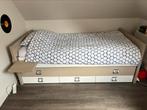 1 pers bed met logeerbed,3 extra lades,nachtkastje,1 matras, Ophalen, Lattenbodem