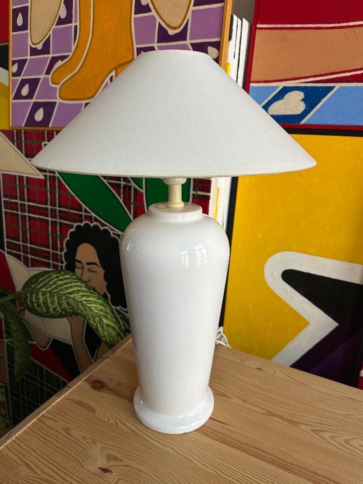 80S IKEA TAFELLAMP KERAMIEK, Maison & Meubles, Lampes | Lampes de table, Utilisé, 50 à 75 cm, Tissus, Autres matériaux, Enlèvement