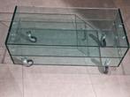 Glazen salontafel op wielen,  design Helderr Adele , als nie, Antiek en Kunst, Ophalen
