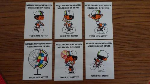 6 stickers - Fietsen - WC Yvoir 1975 Mettet -, Verzamelen, Overige Verzamelen, Zo goed als nieuw, Ophalen of Verzenden