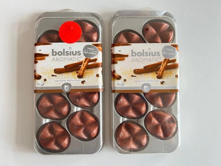 2 paquets de palets de cire Sugar & Spice Bolsius Aromatic, Handtassen en Accessoires, Uiterlijk | Parfum, Nieuw, Ophalen of Verzenden