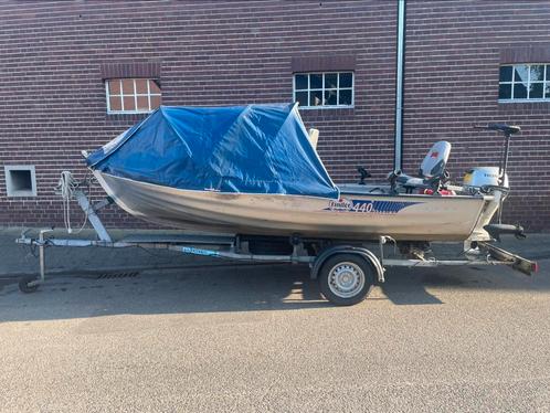 Visboot aluminium 10pk Honda 440x165 COMPLEET visklaar!, Watersport en Boten, Vis- en Consoleboten, Gebruikt, 3 tot 6 meter, Buitenboordmotor