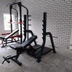 Barbarian line  Olympic Adjustable Multi Press Bench, Ophalen, Zo goed als nieuw, Halterschijven