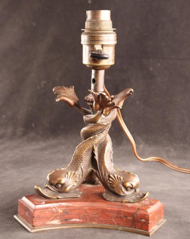 19e eeuwse bronzen lampvoet, Antiek en Kunst, Antiek | Verlichting, Ophalen of Verzenden