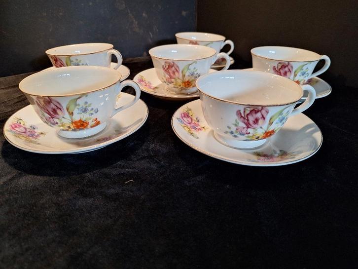 Set kopjes en schoteltjes, made in occupied japan, Antiek en Kunst, Antiek | Porselein, Ophalen