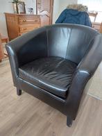 Fauteuil aspect cuir marron foncé, Comme neuf, Enlèvement