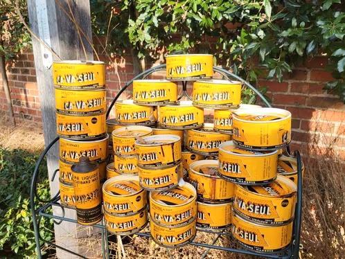 45 boîtes de cire à polir de la marque Ça-va-Seul, Collections, Boîte en métal, Enlèvement ou Envoi
