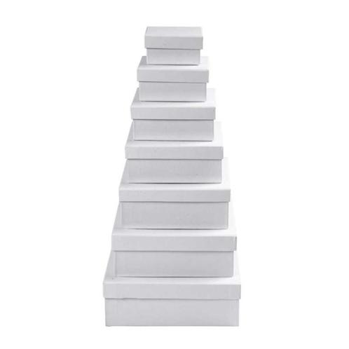 Vierkante kartonnen dozen wit 9 tot 21cm - set 7 stuks, Hobby en Vrije tijd, Knutselen, Nieuw, Overige typen, Verzenden