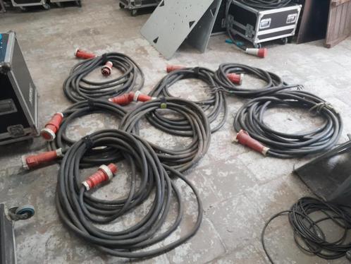 Rubber kabels 400V/63A 5g25 + verdelers, Doe-het-zelf en Bouw, Elektriciteit en Kabels, Zo goed als nieuw, Kabel of Snoer, Ophalen