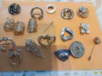 Lot van 16 goudkleurige sjaalringen, Ophalen of Verzenden