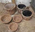 6 rotan manden, Huis en Inrichting, Mand, Rond, Ophalen of Verzenden, Zo goed als nieuw