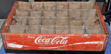 Authentique Casier Bois Coca-Cola Vintage +/- 1980.