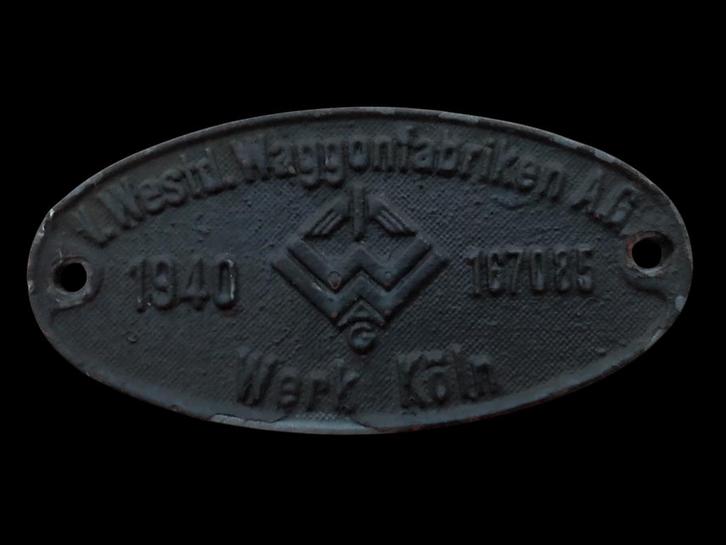 Plaque de wagon Reichsbahn WW2 Köln, Collections, Objets militaires | Seconde Guerre mondiale, Enlèvement ou Envoi