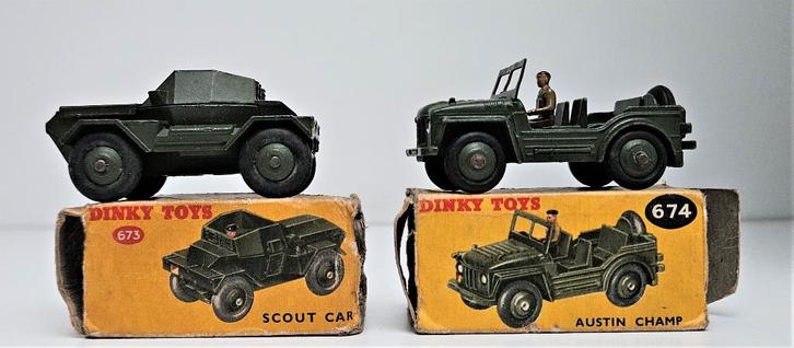 Dinky Austin Champ et Scout Car, Hobby en Vrije tijd, Modelauto's | 1:43, Auto, Dinky Toys, Ophalen of Verzenden
