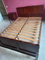 Bed met lattenbodem, Ophalen, Gebruikt, Bruin, Tweepersoons
