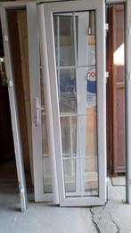 dubbele deur in PVC met dubbel glas, 200 tot 215 cm, Ophalen, 100 tot 120 cm, Glas