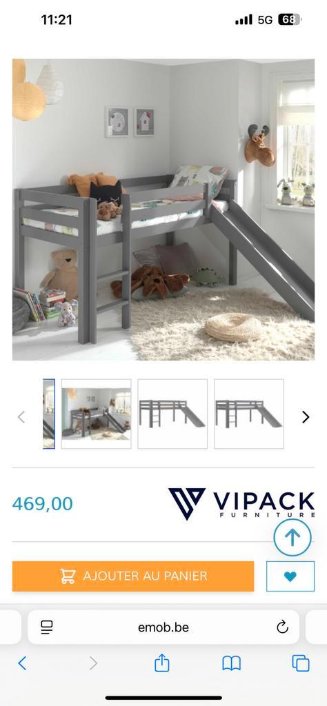 Hoogslaper met glijbaan, Huis en Inrichting, Slaapkamer | Stapelbedden en Hoogslapers, Gebruikt, Halfhoogslaper, Eenpersoons, Ophalen