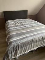Boxspring te koop in Zulte, Huis en Inrichting, Slaapkamer | Boxsprings, Ophalen, Gebruikt, Bruin, Tweepersoons