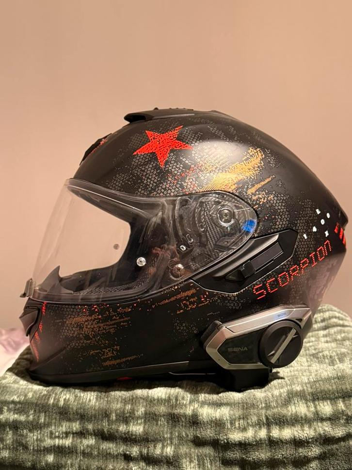 Scorpion Exo-1400-Air + Sena intercom, Motos, Vêtements | Casques de moto, L, Autres marques, Seconde main, Enlèvement ou Envoi