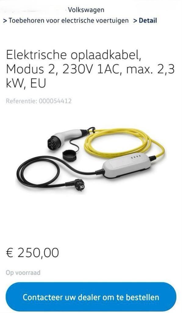 Originele Volkswagen Groep Type 2 oplader - alle EV PHEV's, Auto diversen, Laadpalen, Nieuw, Laadpaal en Laadkabel, Ophalen of Verzenden