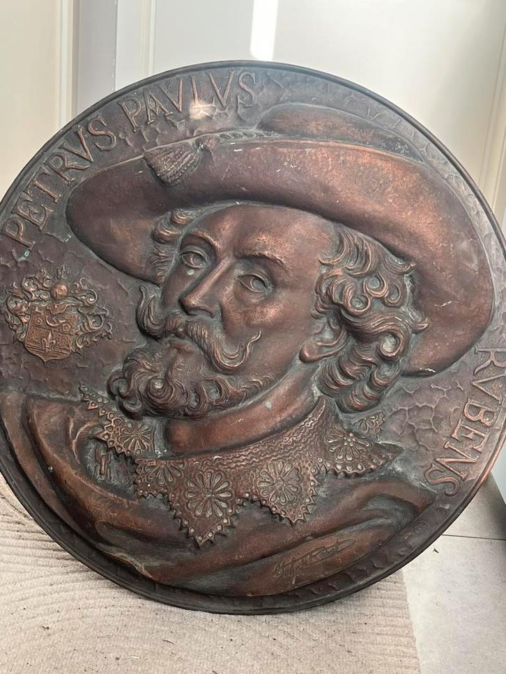 Grote Plaat Brons Pieter Paul Rubens, Antiek en Kunst, Antiek | Brons en Koper, Koper, Ophalen of Verzenden