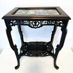 Antique Chinese  Side Table with Ceramic Top, 1890s, Antiek en Kunst, Ophalen of Verzenden