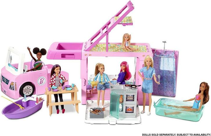 Barbie droomcamper in goeie staat, Kinderen en Baby's, Speelgoed | Poppen, Gebruikt, Barbie, Ophalen
