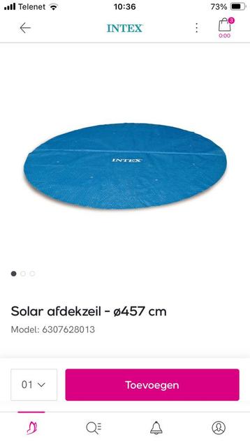 Bâche solaire ronde 457 cm Intex, Enlèvement, Utilisé, Couverture de piscine