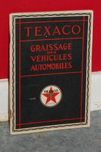 rare guide graissage texaco 1927 station service garage, Utilisé, Enlèvement ou Envoi, Panneau publicitaire