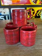 6 tassen keramiek handgemaakt, prachtig rood, Ophalen of Verzenden, Keramiek
