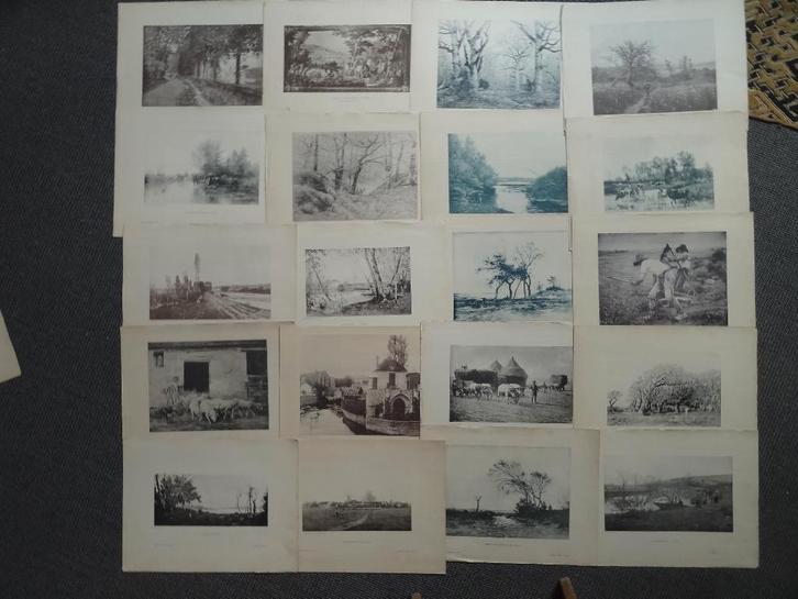 20 heliogravures eind 19e eeuw, landschappen,, Antiek en Kunst, Kunst | Etsen en Gravures, Verzenden