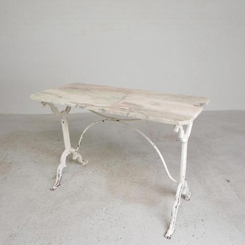 Tuintafel, bistrotafel met marmer blad, jaren 30, Antiek en Kunst, Antiek | Meubels | Tafels, Ophalen of Verzenden