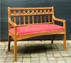 Art Deco bankje..., Huis en Inrichting, Ophalen, Gebruikt, Tweepersoons, Hout