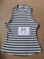 zwart wit gestreept topje Bershka mt M, Maat 38/40 (M), Wit, Zonder mouw, Gedragen