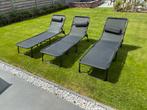 Aluminium ligbed 3 stuks zwart, Tuin en Terras, Ligbedden, Ophalen, Zo goed als nieuw, Aluminium, Inklapbaar