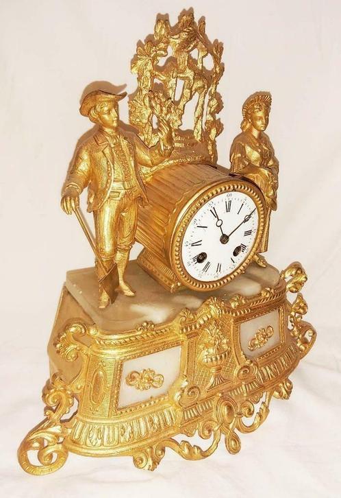 antieke franse pendule romantiekje ad mougin, Antiek en Kunst, Antiek | Klokken, Ophalen