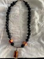 Ketting in glasparels , zwart , oker /geel, Ophalen, Nieuw