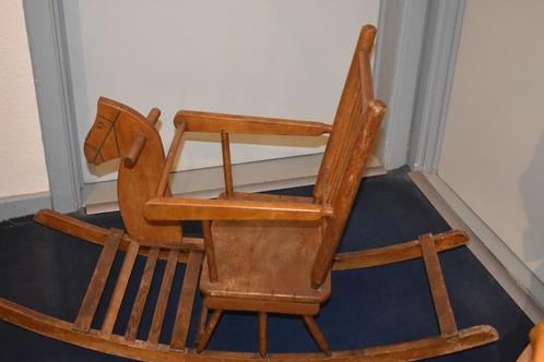 prachtige stevig houten hobbel paard, circa 80jaar, Antiek en Kunst, Antiek | Speelgoed, Ophalen