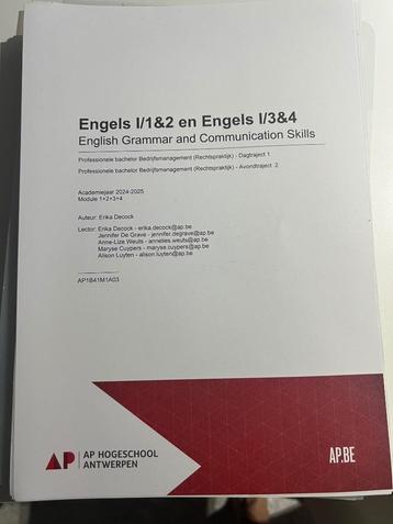 Engels 1&2 en Engels 3&4  beschikbaar voor biedingen