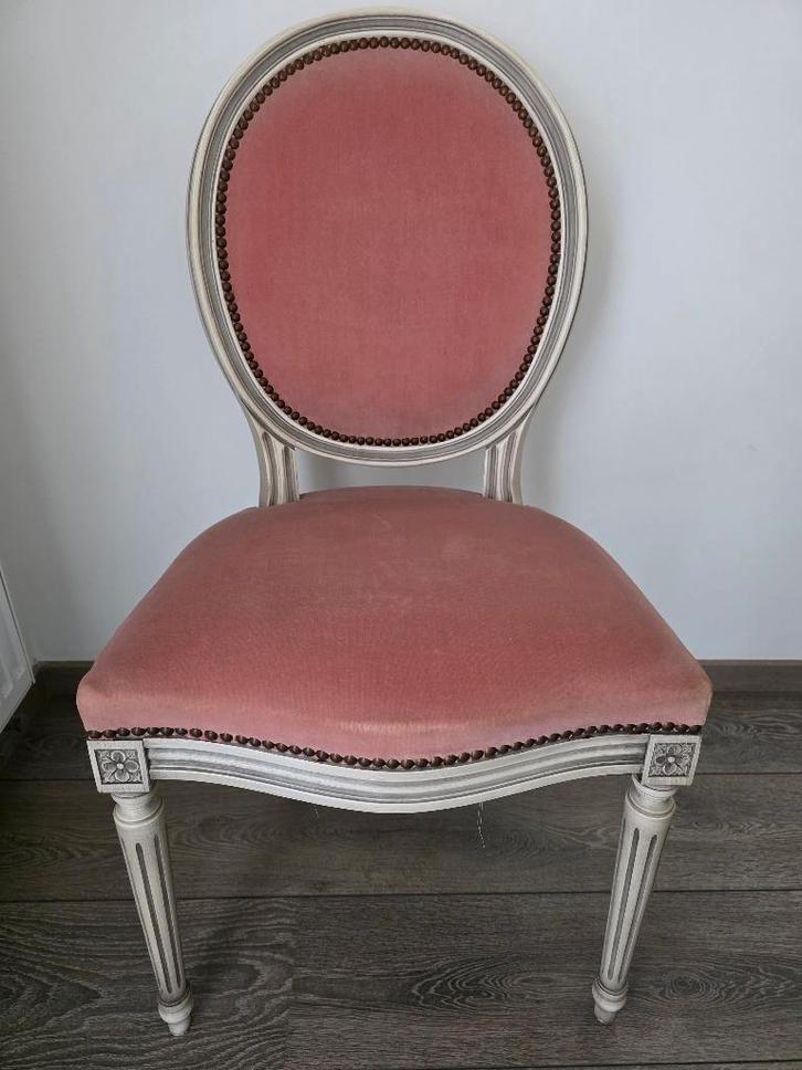 Louis XVI‑stijl (laat 18e eeuw) - Fluwelen Medaillon-stoel, Antiquités & Art, Antiquités | Meubles | Chaises & Canapés, Enlèvement