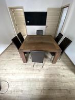 ruime tafel met 6 stoelen, Huis en Inrichting, Tafels | Eettafels, Ophalen, Gebruikt, Vierkant, Vijf personen of meer