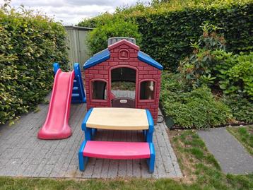 little tikes speelhuis, glijbaan en tafel beschikbaar voor biedingen